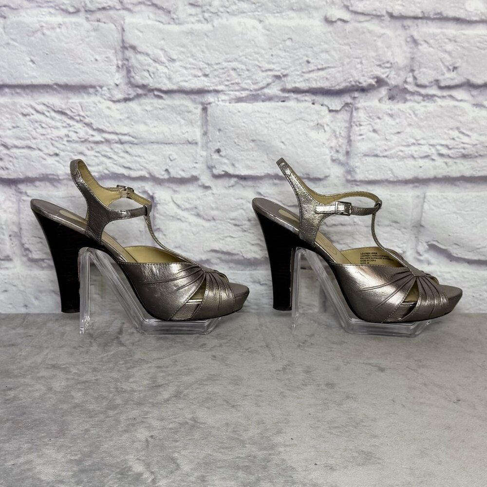 ASH Silver T-Strap Sandals